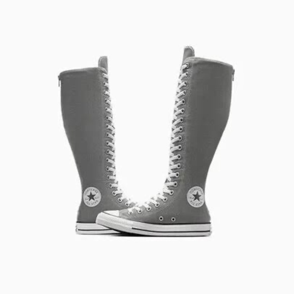 NEW Converse Knee High Sneakers Grey s Womens 10 Mens 8 - Picture 4 of 13